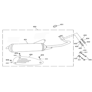 Pot d'échappement AGM Star50 noir rouge