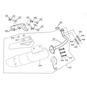 Pot d'échappement China R8 bleu foncé