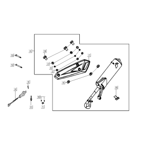 Echappement Kymco Agility Delivery 4 temps euro4 blanc