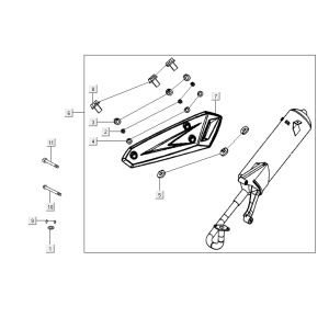 Pot d'échappement Kymco Agility RS 4 temps rouge