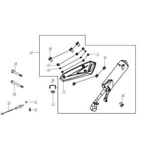 Echappement Kymco Carry injection 4 temps euro4 blanc