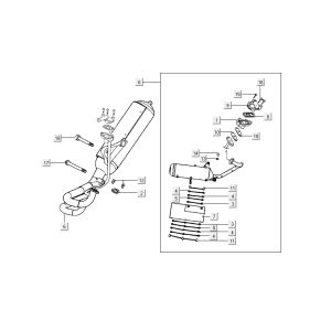 Pot d'échappement Kymco Grand Dink 2 temps Argent