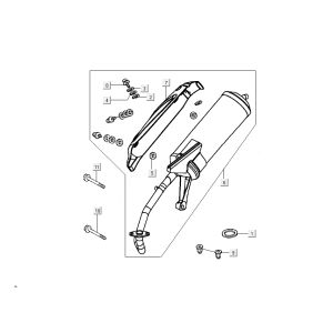 Pot d'échappement Kymco Sento 4 temps marron