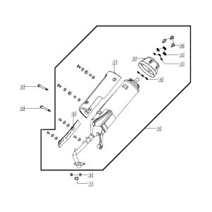 Pot d'échappement Kymco Super 8 Street 4 temps rouge