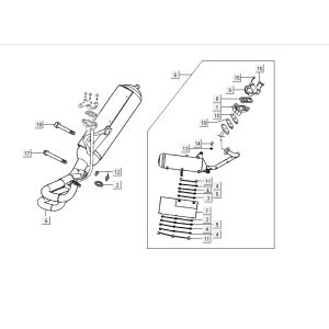 Echappement Kymco Yup 2t ac bleu