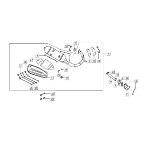 Echappement Kymco ZX 2t ac argent-orange