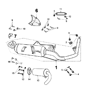 Pot d'échappement Peugeot Jet Force LC Injection Rouge