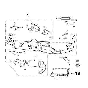 Pot d'échappement Peugeot Speedfight 3 AC Bleu