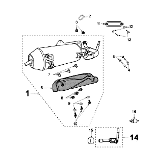 Pot d'échappement Peugeot Speedfight 3 AC Noir