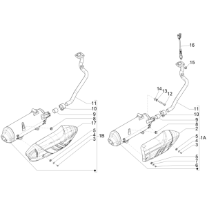 Système d'échappement Piaggio Medley 150 4T IE ABS E4 2016-2020 (EMEA)