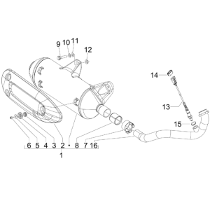Pot d'échappement Piaggio MP3 300LT Sport 2009-2014