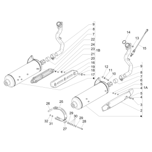 Pot d'échappement MP3 500 LT Sport 2014-2016