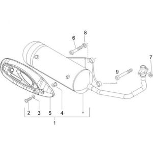 Echappement Piaggio Zip 2000 4 temps AC