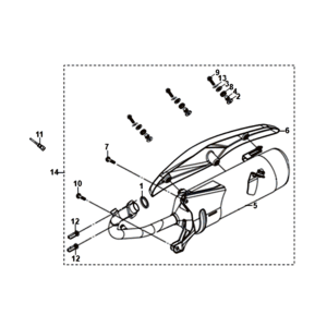 Échappement Sym Fiddle II euro4 (WH-006) blanc