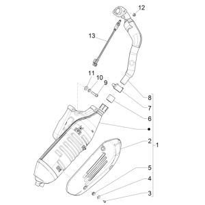 Système d'échappement Vespa GTS 125 4T E5 ABS 2021 (EMEA)