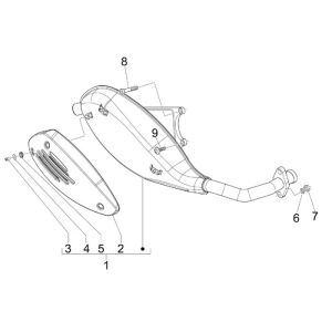 Echappement Vespa Lx 45km 4 temps 4 soupapes