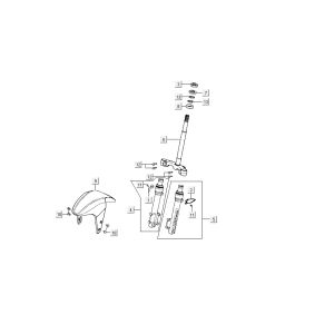 V-fork splash Kymco Super9 AC 2 temps nm argent - noir