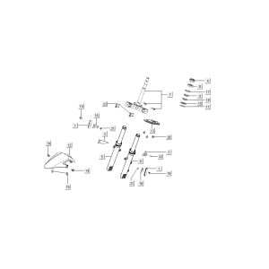 V-fork splash Kymco Super 8 4 temps (2007-2009) Bleu jaune