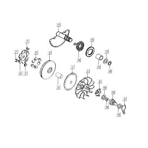 Pièces de carter de variateur Kymco Yup 2t ac blue