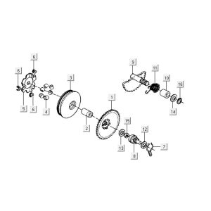 Pièces de couvercle de carter de variateur Kymco ZX 2t ac argent-orange