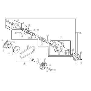 Variatorcoupling AGILITY 16+ 4T 125 Mat Métallique Bleu clair