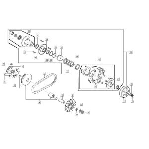 variateur d'accouplement AGILITY 16+ 4T 125 Argent Métallique Mat