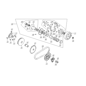 Accouplement variateur Kymco Agility Delivery 4 temps euro4 blanc