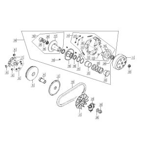 Accouplement variateur Kymco Carry injection 4 temps euro4 blanc