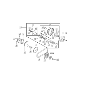 Accouplement variateur Kymco VP50i injection euro4 tecno argent