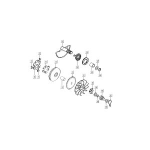 Pièces de variateur-démarreur Kymco Dink AC 2 temps Argent