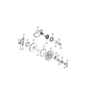 pièces de démarrage du variateur Kymco Dink LC 2 temps argent