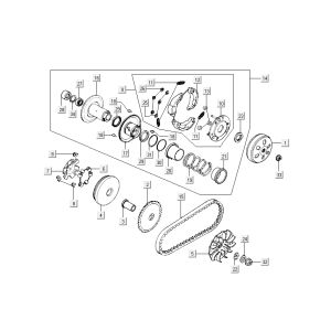 Variateur - Embrayage Kymco New Dink 4 temps blanc