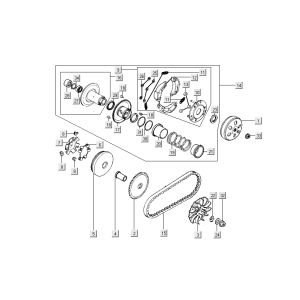 Variateur d'embrayage Kymco People S 4 temps Gris mat
