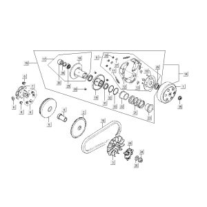Variateur Kymco Like 4 temps tecno argent comme T T 2015