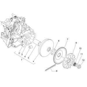 Variateur Piaggio Zip 2000 4 temps AC