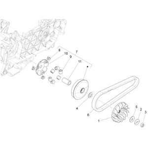 Variateur - V-snaar Vespa Sprint 125 3V IE ABS Euro 5 2021