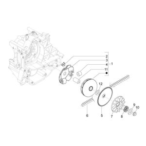 Variateur Vespa LXV 25 km 4 temps 2 soupapes