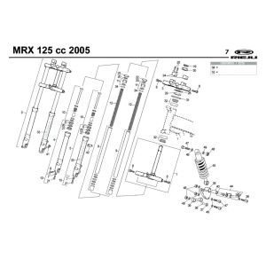 Suspension Rieju MRX 125 rouge 2005 4 temps