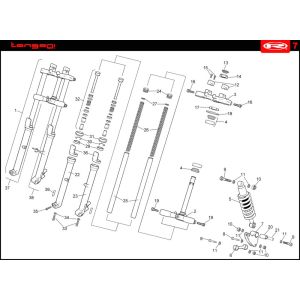 Suspension Rieju Tango rouge 2008 2 temps