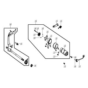 Pièces de boîte de vitesses Kymco Nexxon 4 temps gris foncé