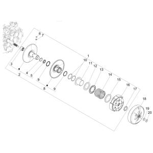 Poulie motorisée Vespa GTS 125 4T E5 ABS 2021 (EMEA)