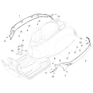Housses latérales - Spoiler Vespa GTS 125 4T E5 ABS 2021 (EMEA)