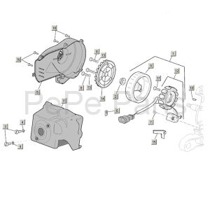 Volant moteur +allumage Aprilia Mojito Custom 2t (moteur Piaggio) 2004 - 2010