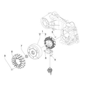 Volant moteur Vespa Lx 45km 4 temps 4 soupapes