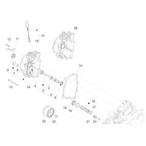 Couvercle de volant moteur - filtre à huile GTS 125 IE