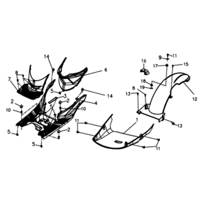 Couvre-repose-pieds Sym Symphony ST 125I E4 Gris mat (GY-010U)