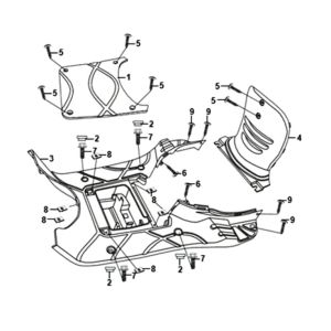 Voetplaat - framebekleding Sym Fiddle II Euro 4