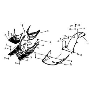 Couvre-repose-pieds Sym Symphony ST E3 Light Black (BK-7C)