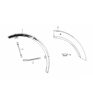 Pare-boue avant - Garde-boue arrière Zundapp 529-010, 2020 à 2023