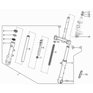 Fourche avant - Casque Piaggio Typhoon 50 2 temps Euro 3 2011